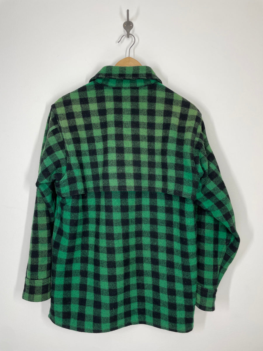 Johnson Woolen Mills Buffalo Plaid Wool Double Cape Jac Hunting Jacket -  Medium