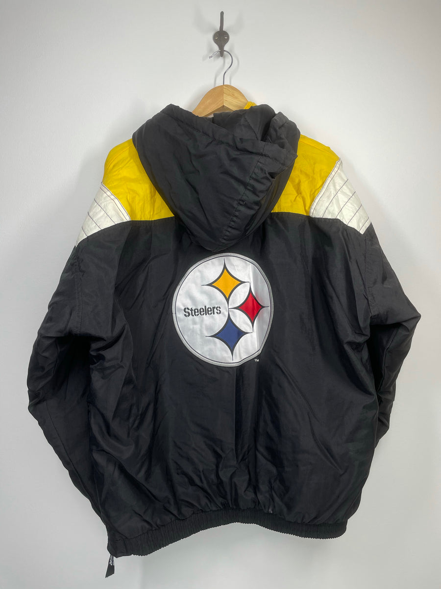 Starter Pittsburgh Steelers Black Power Play Pullover Jackets, Black, 100% Nylon, Size XL, Rally House