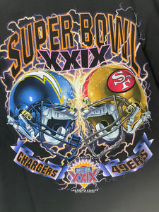 NFL Super Bowl XXIX 1995 San Diego Chargers San Francisco 49ers T Shirt - Salem L