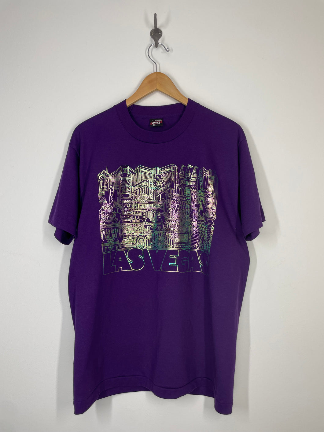 Las Vegas Nevada Landmarks Foil Graphic T Shirt - Fruit of the Loom BEST L