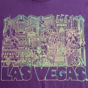 Las Vegas Nevada Landmarks Foil Graphic T Shirt - Fruit of the Loom BEST L