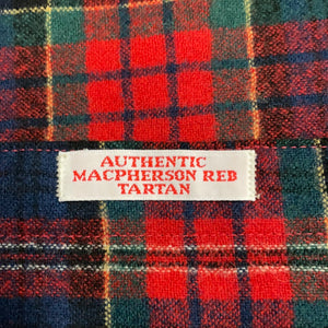 70s Pendleton Macpherson Red Tartan Button Up Wool Elbow Patch Flannel Shirt - XL