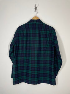 70s Pendleton Black Watch Tartan Button Up Wool Flannel Shirt - L