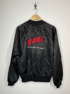 D.A.R.E. Embroidered - Satin Zip Bomber Jacket Jack Nadel XL