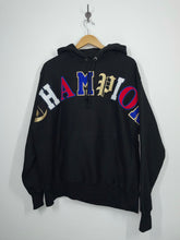 Load image into Gallery viewer, Champion Reverse Weave Embroidered Spell Out Hoodie Sweatshirt - L
