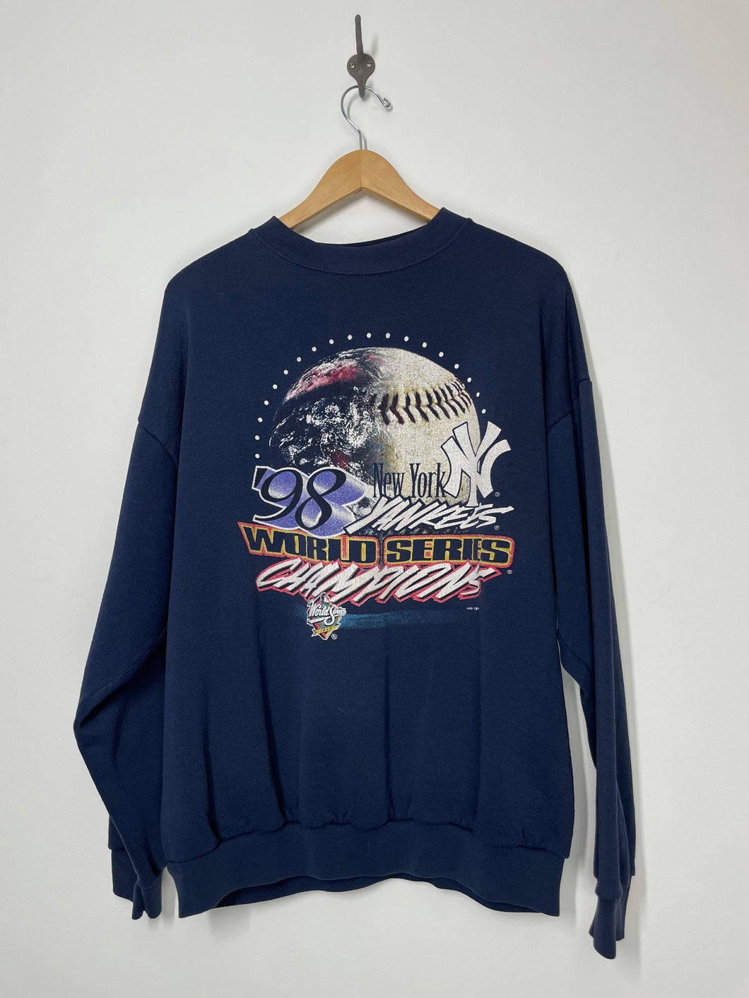 Lhük Vintage MLB New York NY Yankees Baseball 1998 World Series Champion Sweatshirt - Logo 7 - L