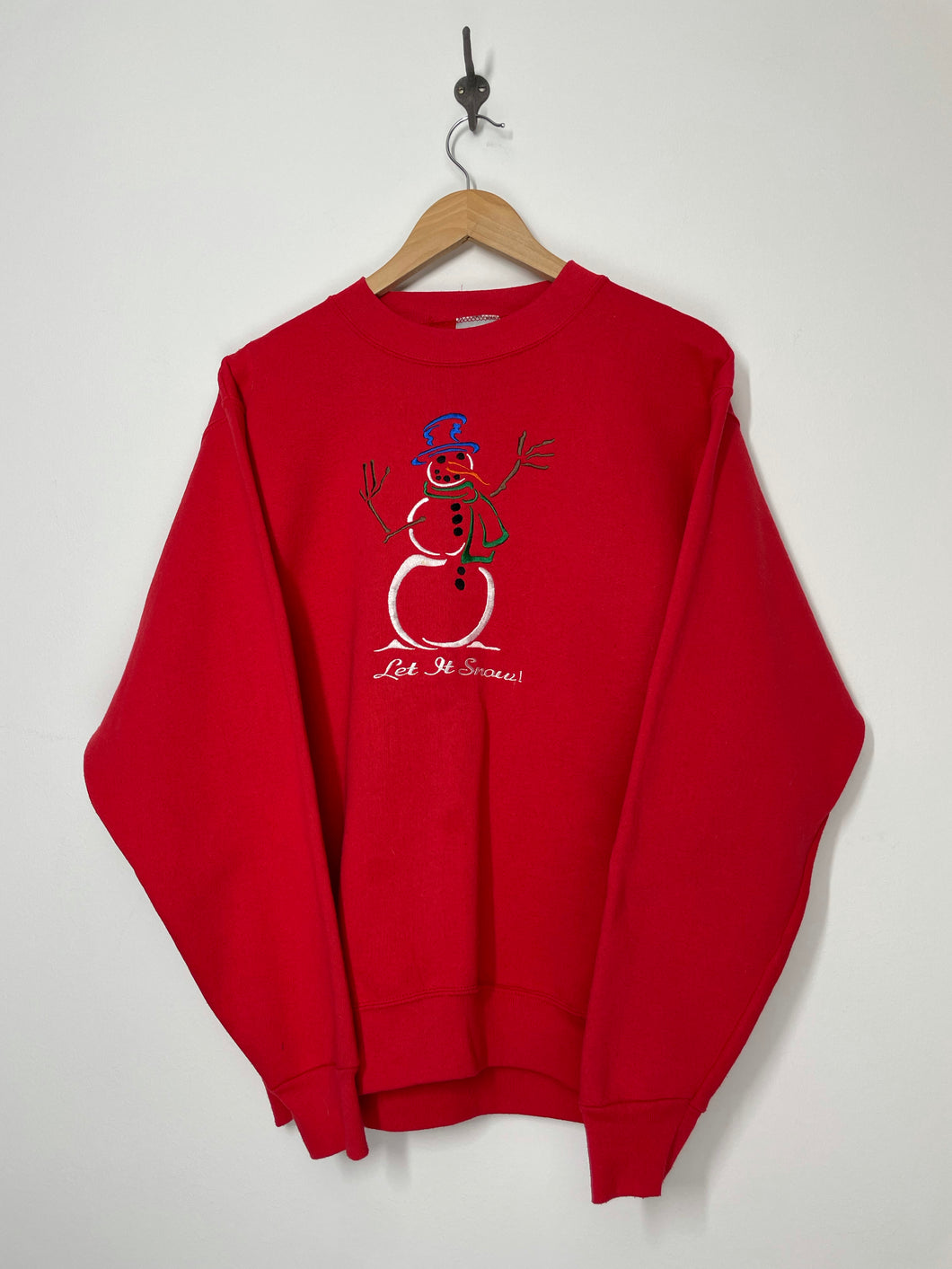 Let It Snow Embroidered Sweatshirt - Oneita - M