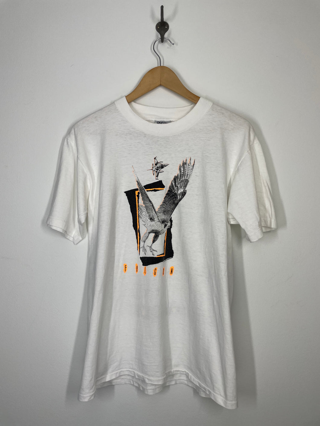 1991 F 16 Falcon Blackbird T Shirt - Oneita - L