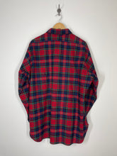 Load image into Gallery viewer, 70s Pendleton Macpherson Red Tartan Button Up Wool Elbow Patch Flannel Shirt - XL
