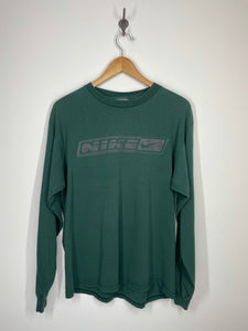 Nike - Center Spell Out Logo Long Sleeve Shirt - White Tag - M