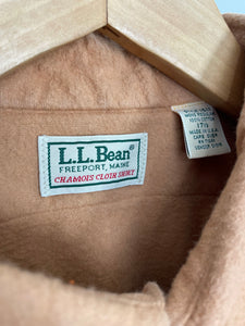 LL Bean 1611 Salmon Chamois Cloth Button Up Shirt - 17 1/2