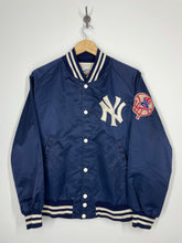 Load image into Gallery viewer, MLB New York NY Yankees Baseball 1980s Button Snap Satin Bomber Jacket - Pyramid - S
