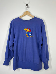 University of Kansas Jayhawks Embroidered Reverse Weave Gusset Sweatshirt - Champion - L