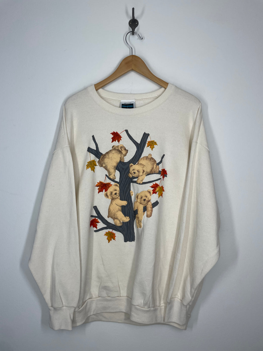 Bears in a Tree Puff Graphic Crewneck Sweatshirt - Decotex XL