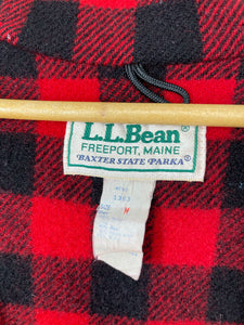 LL Bean Baxter State Parka - Full Zip & Snap Flannel Lined Jacket with Hood - M