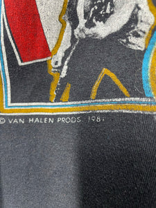 Van Halen 1981 Worldwide Tour Rock Concert T Shirt - Hef T - M