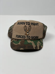 Born To Hunt Camo Mesh Snapback Trucker Hat