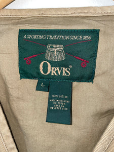 Orvis Outdoor Safari Fishing Camping Hiking Button Vest - L