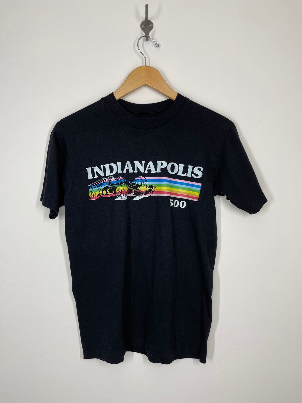 80s Indianapolis 500 Racing Striped T Shirt - S / M