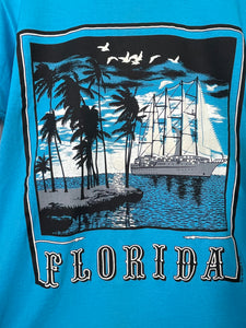 Palm Beach Florida Puff Graphic T Shirt - Screen Stars - M / L