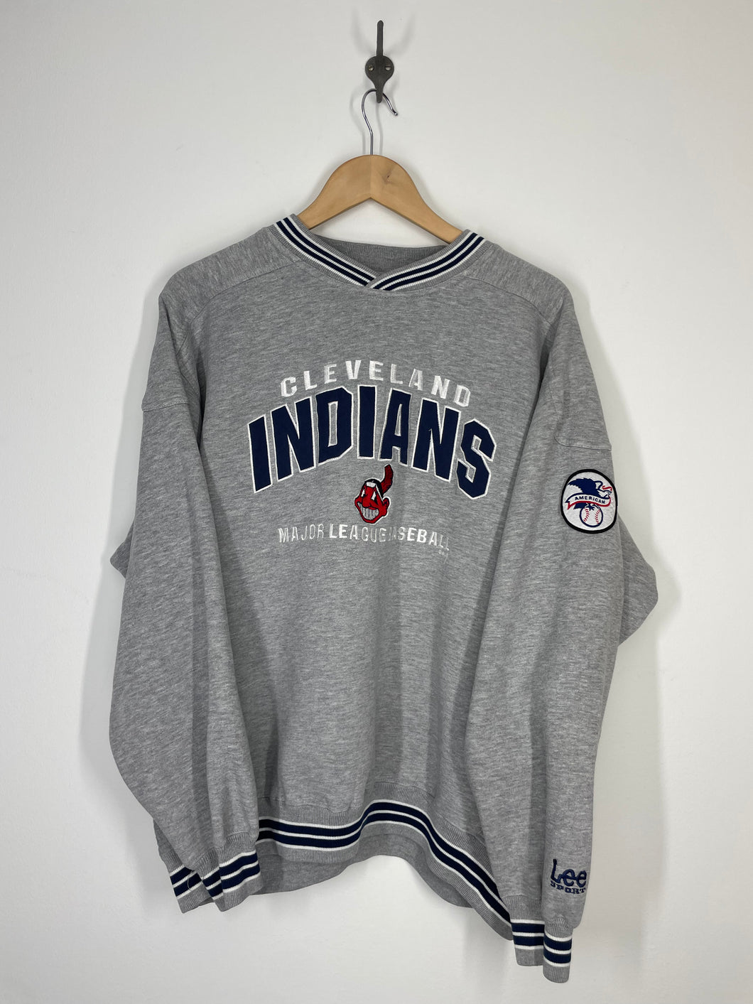 MLB Cleveland Indians Baseball Embroidered Crewneck Sweatshirt - Lee S –  Lhük