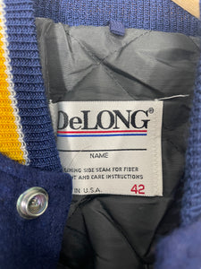 Wool Blank Varsity Letterman Snap Jacket - DeLong - 42
