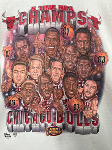 NBA Chicago Bulls Basketball 1997 NBA Finals 5 Time Champs Team Caricature - Pro Player - XL