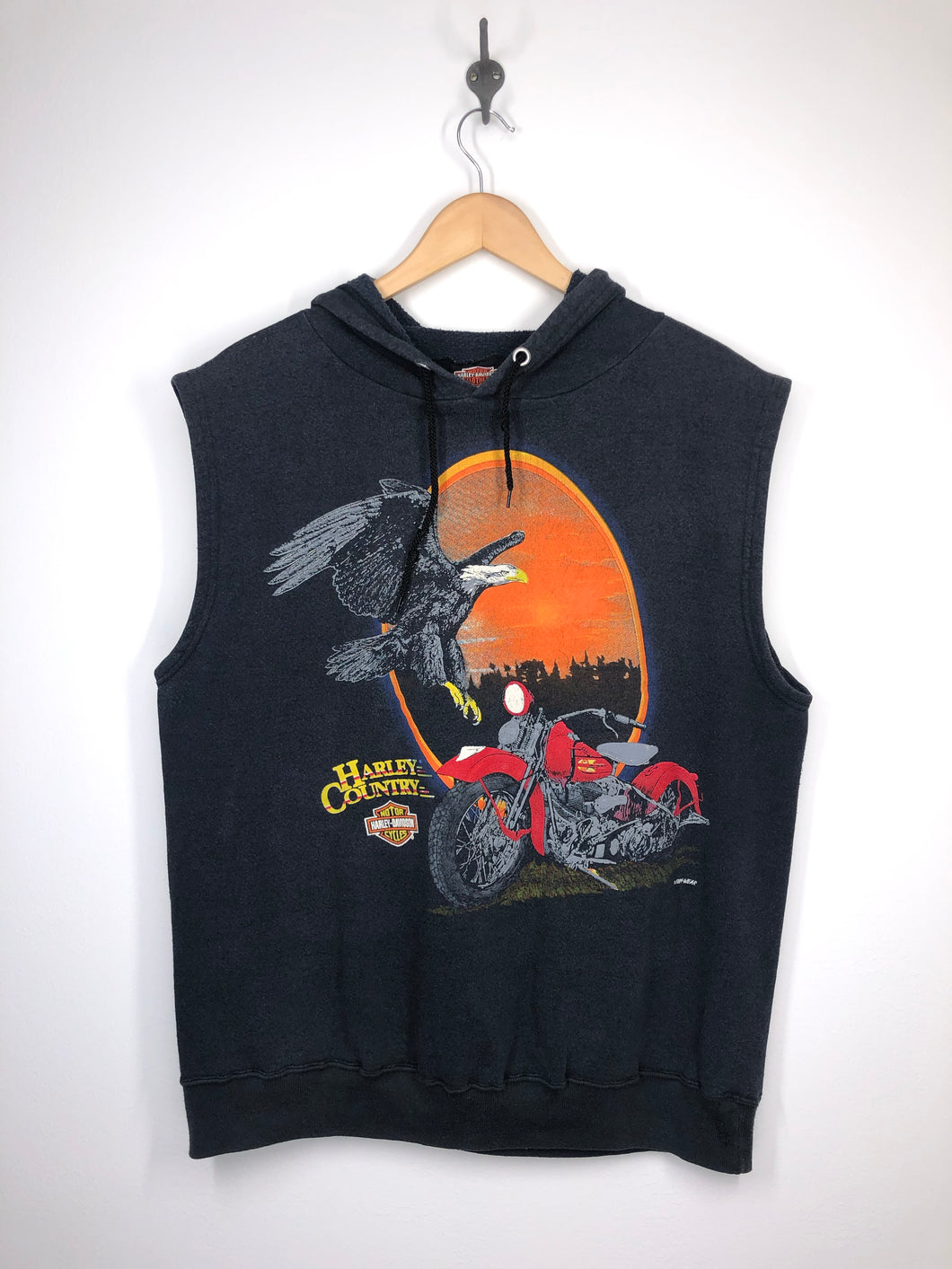 Harley davidson sleeveless hoodie best sale