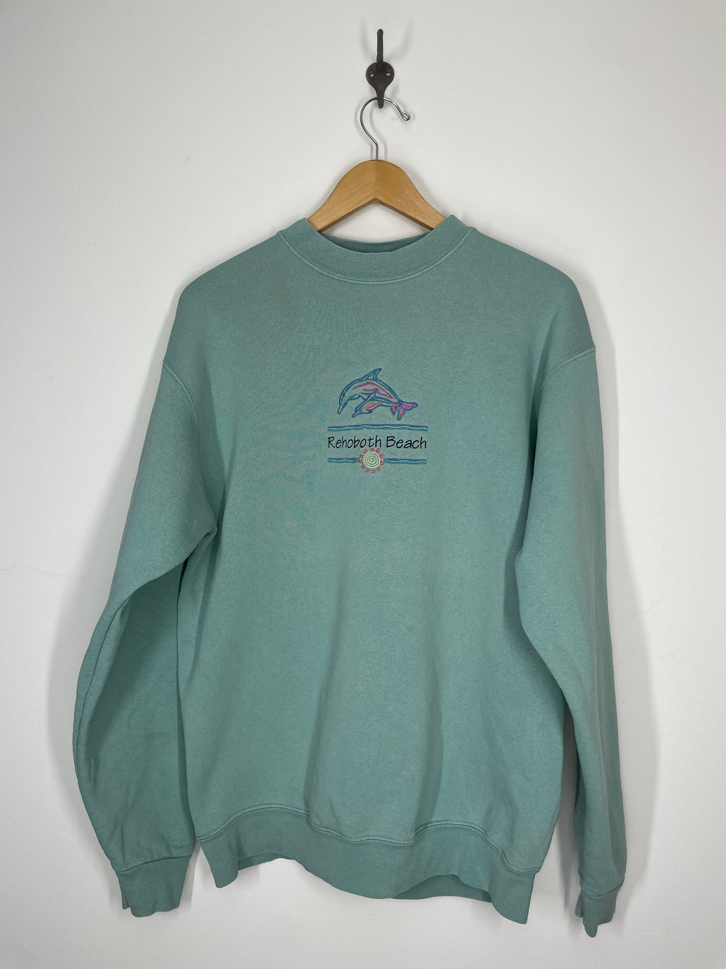 Rehoboth Beach Delaware Embroidered Crewneck Sweatshirt - Oneita - M