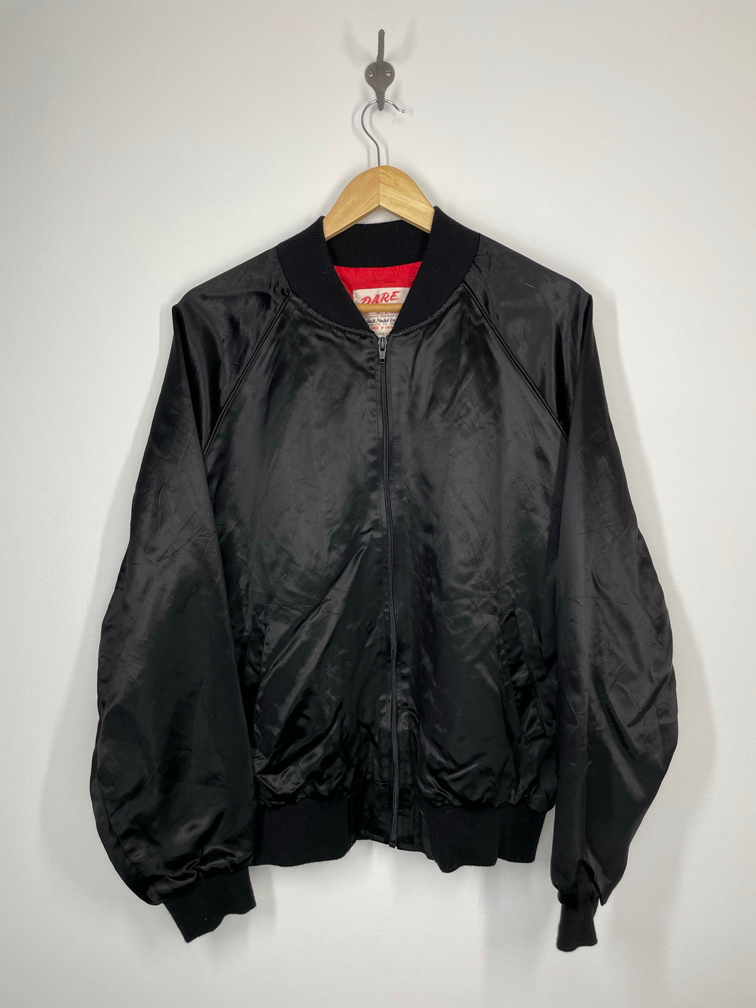 D.A.R.E. Embroidered - Satin Zip Bomber Jacket Jack Nadel XL