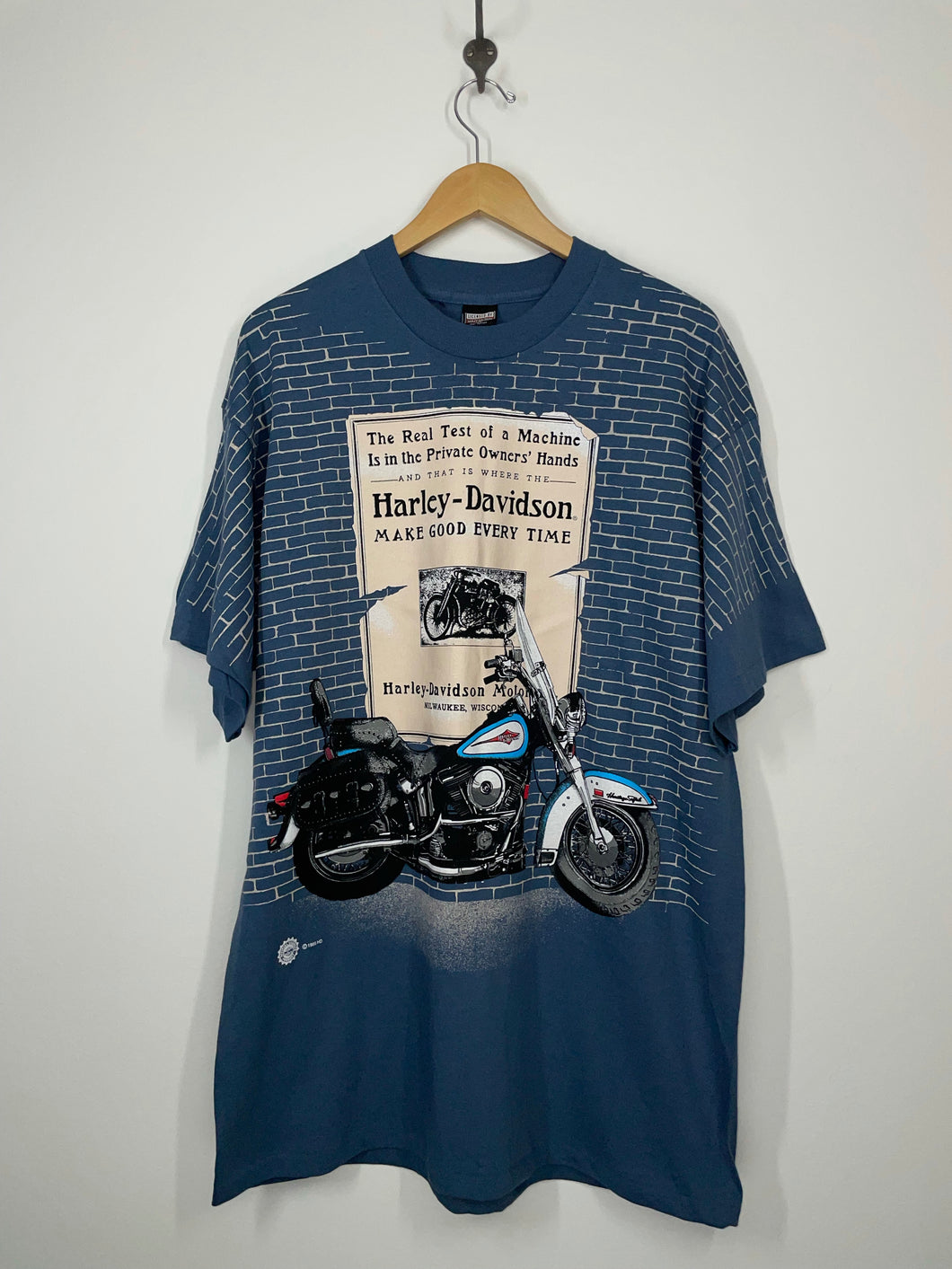 HD Harley Davidson Motorcycles 1995 Brick AOP All Over Print T Shirt - XL