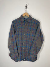 Load image into Gallery viewer, 70s Pendleton Button Up Wool Flannel Elbow Patch Shirt - L
