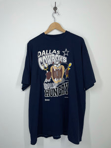 NFL - Dallas Cowboys Football 1993 Looney Tunes Taz T Shirt - Jostens - XL