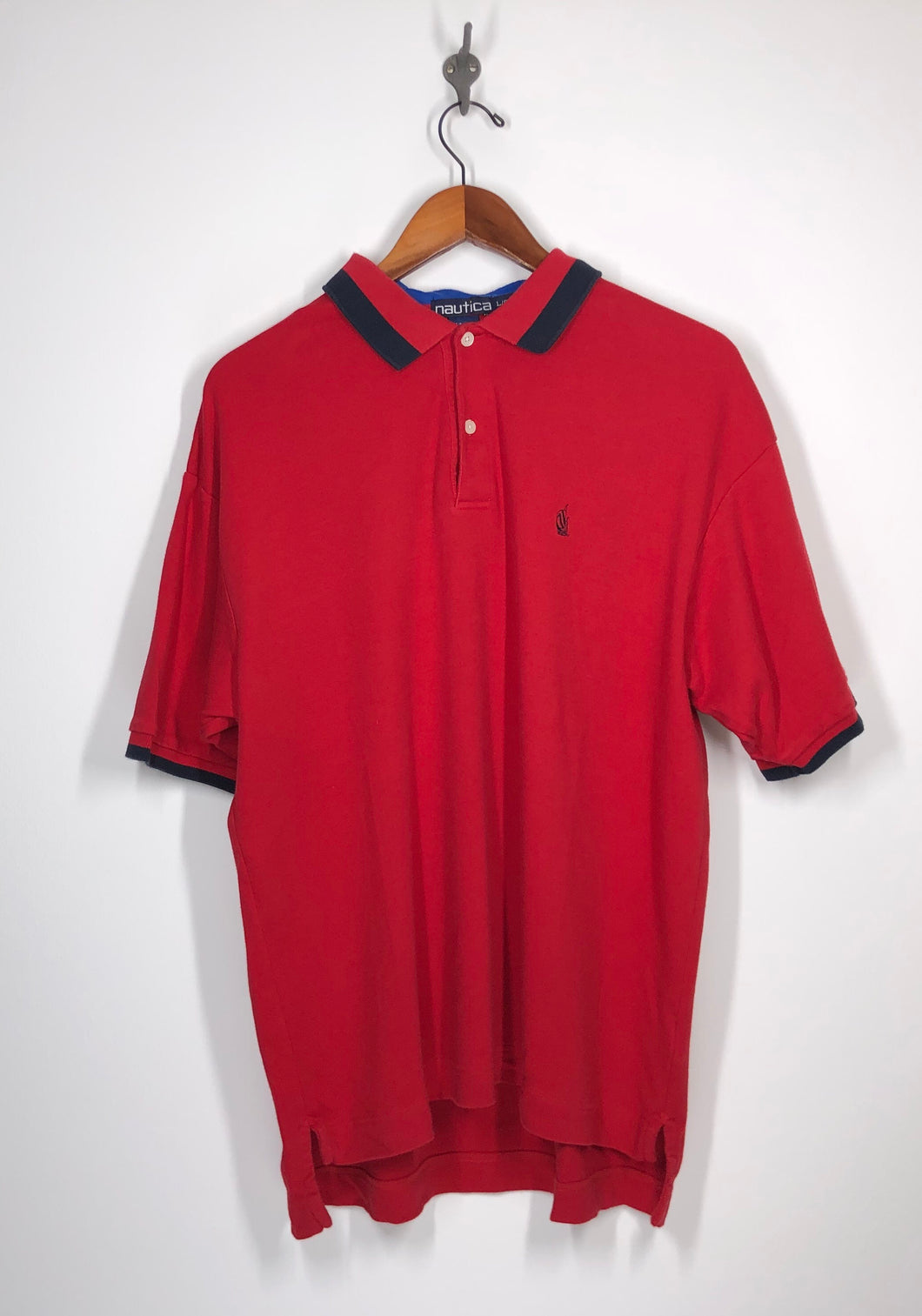 Nautica Polo Shirt - L- Red - Soft Cotton