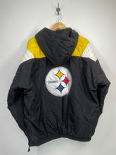 Load image into Gallery viewer, NFL - Pittsburgh Steelers - 90s Starter Hooded 1/2 Zip Pullover Jacket - Pro Line - Large L
