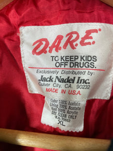 D.A.R.E. Embroidered - Satin Zip Bomber Jacket Jack Nadel XL