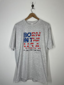 Born in the USA A Long Long Time Ago Shoebox Greetings Shirt - Spring Ford - XL