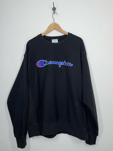 Champion Reverse Weave Embroidered Logo Spell Out Crewneck Sweatshirt - XL