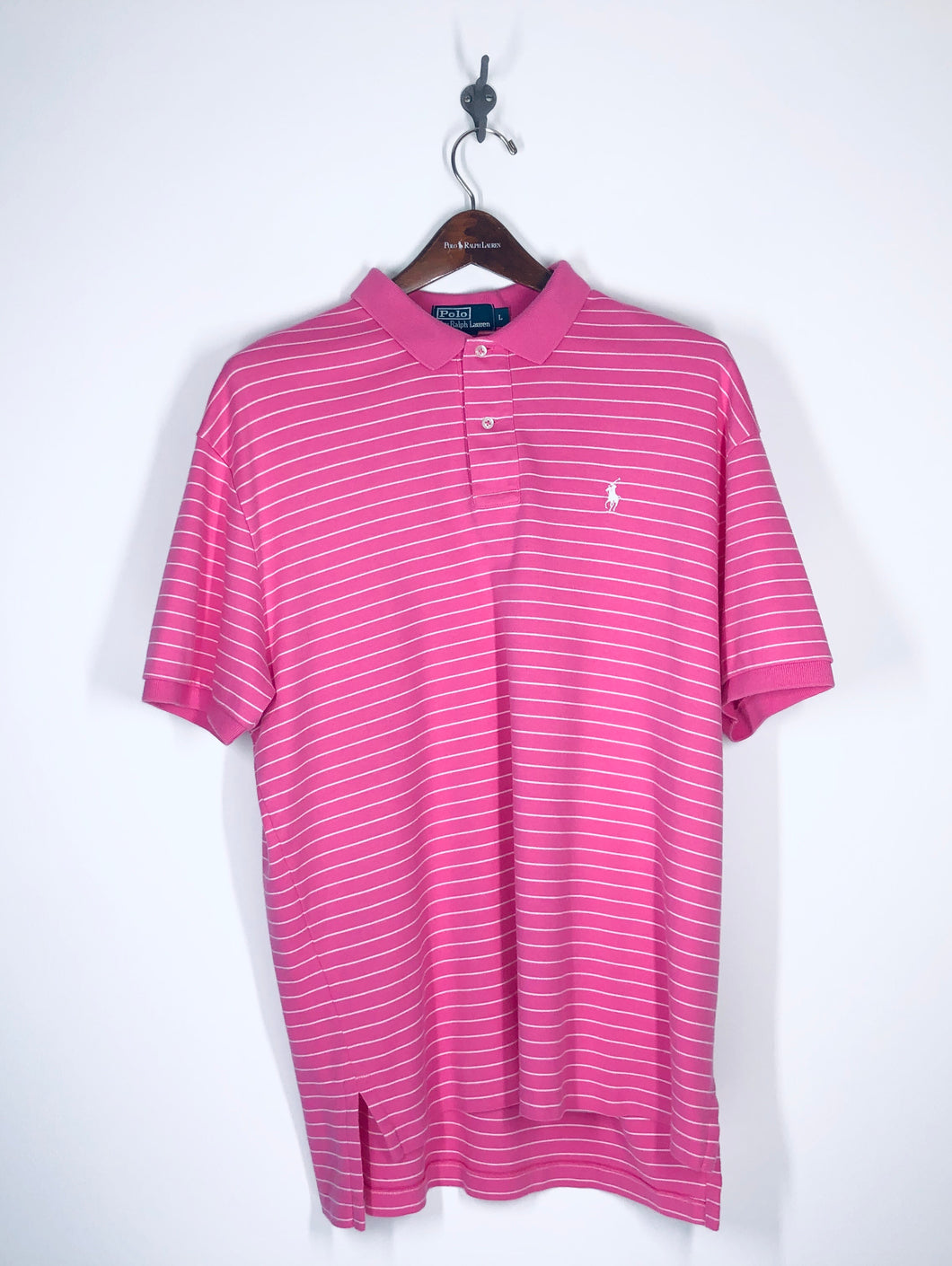 Polo by Ralph Lauren - L - Pink/White - Soft Cotton