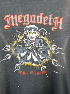 Megadeth - 1986 I Live for Metal North American Concert Tour T Shirt - D Mustaine - L