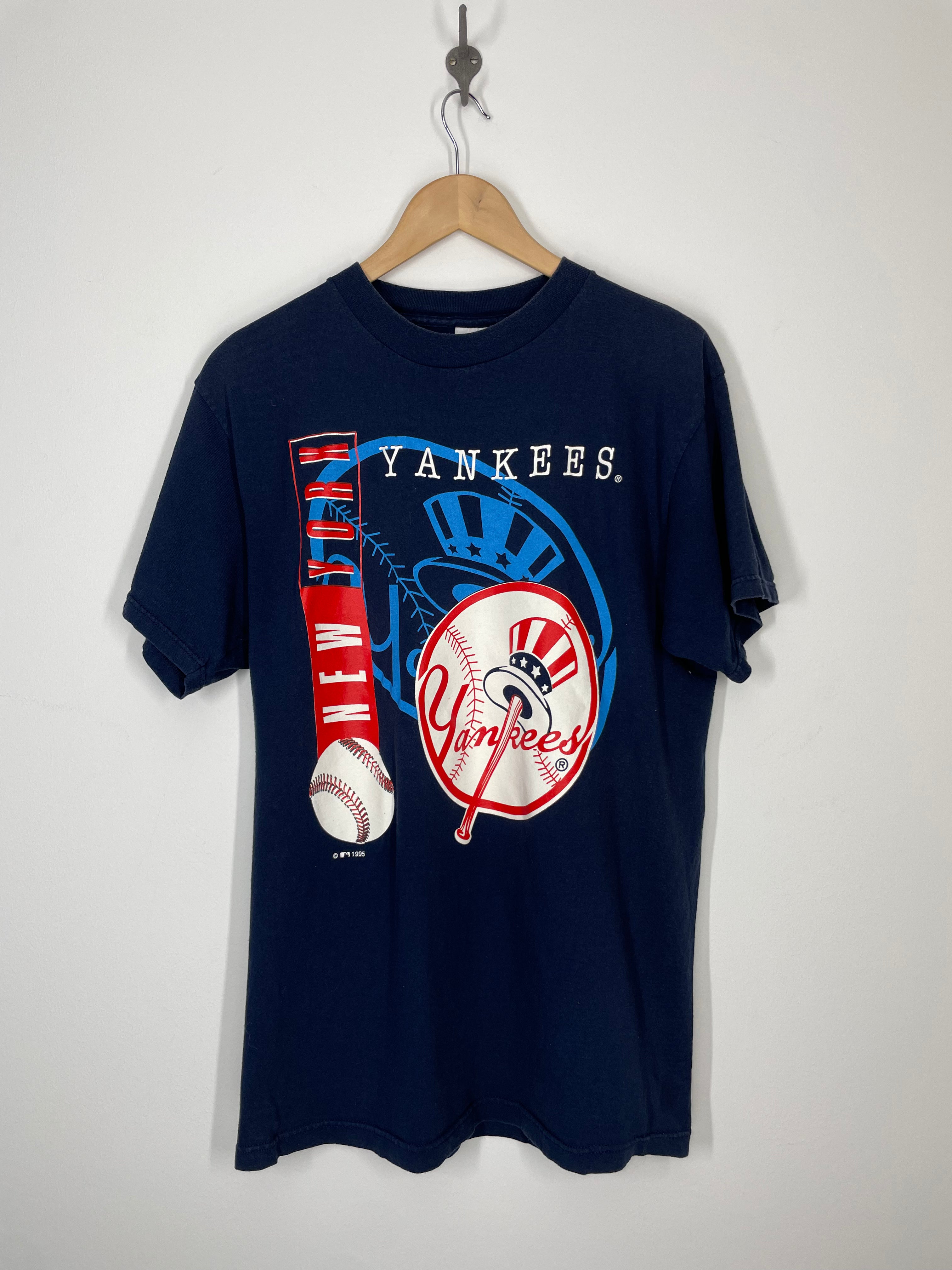 MLB New York NY Yankees Baseball 1995 Graphic T Shirt - Logo 7 - L