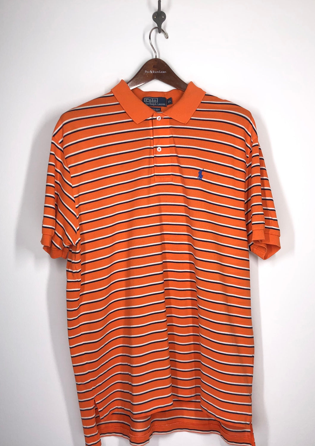 Polo by Ralph Lauren - XL - Orange/Blue/White - Iconic Mesh
