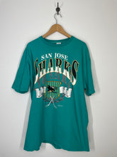 Load image into Gallery viewer, NHL San Joe Sharks Hockey 1991 Inaugural Season  Graphic T Shirt - Jostens - XL
