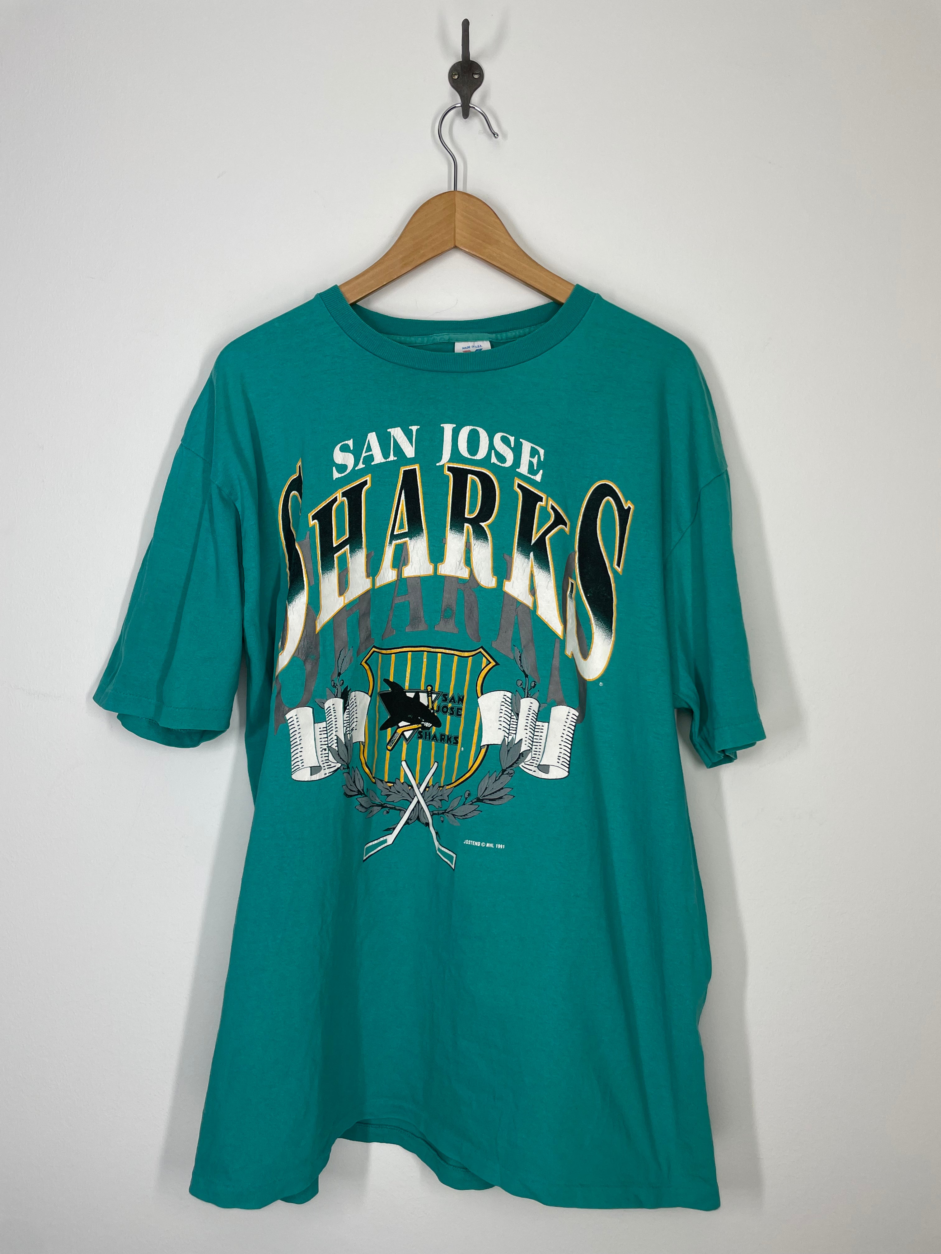 vintage 1990s San Jose Sharks hockey t shirt XL  San jose sharks hockey, San  jose sharks, Hockey tshirts