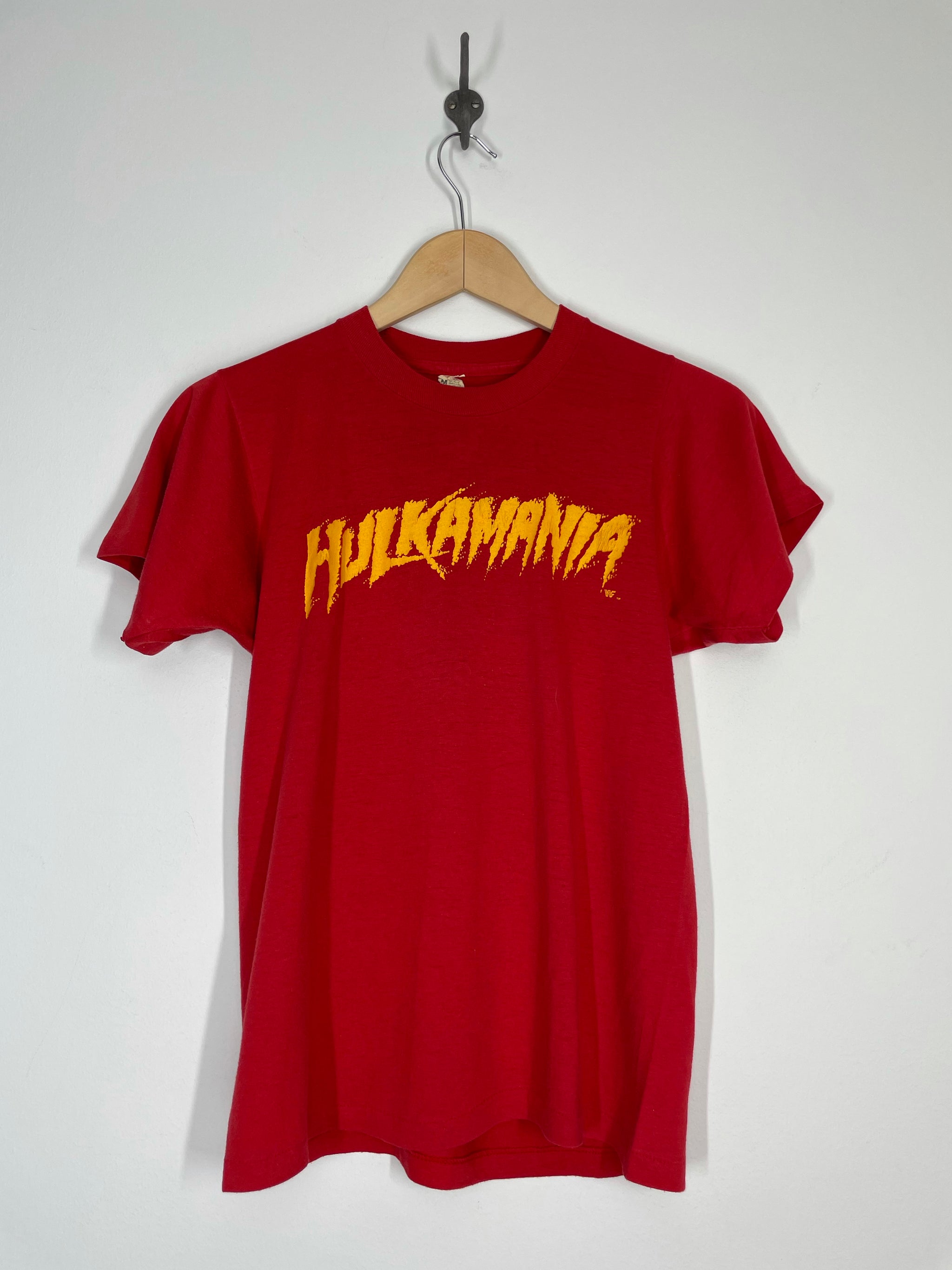 T-shirt Vintage Hulkamania WWE - Rouge - Taille M - Neuf Sans étiquettes - Style Rétro